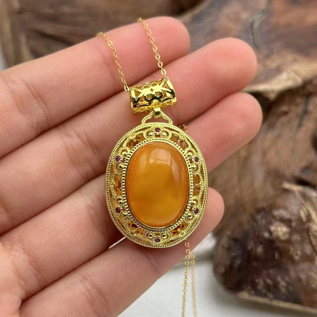 AB82 琥珀蜜蜡吊坠（不含链）