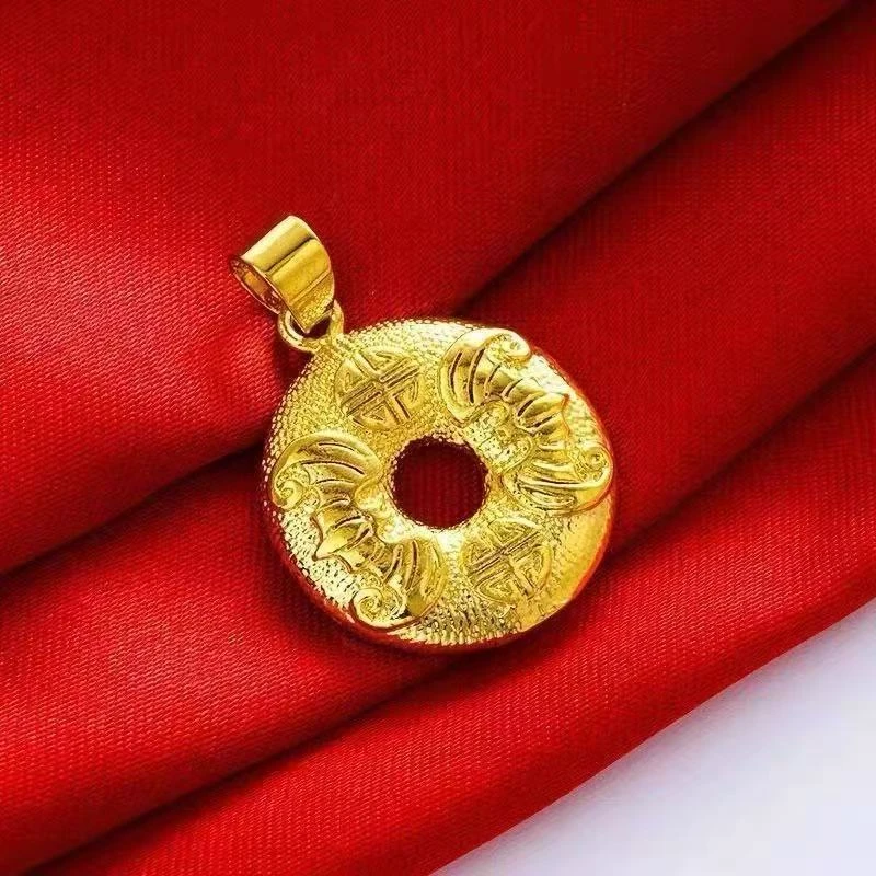 【李总专属】 优雅复古时尚平安扣黄金吊坠8克 zip