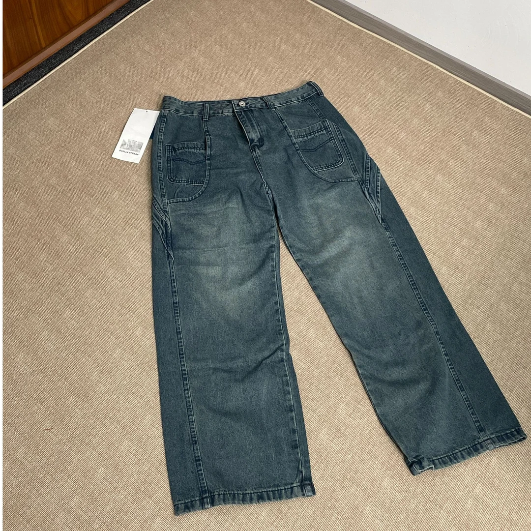 K502下架款经典蓝牛洗水做旧 男女同款口袋设计 便宜清了！！