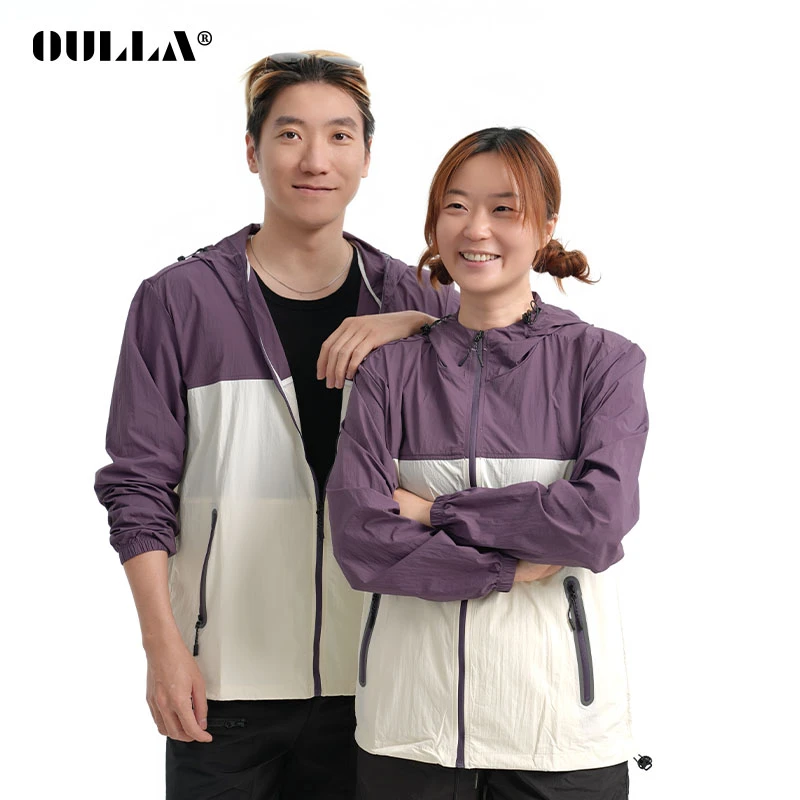 OULLA【男女同款】官方轻盈透气宽松百搭撞色防晒衣外套轻薄EMT93