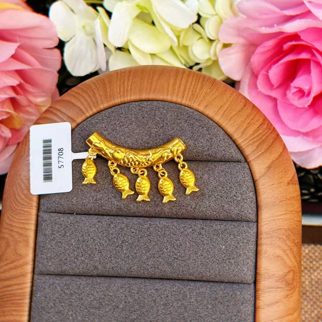 【小鹏黄金】足金999 弯管岁岁有鱼吊坠2.74 2.45