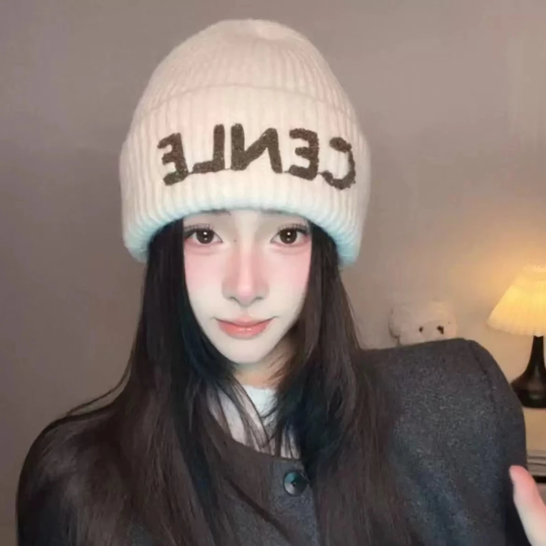 新款气质洋气含羊毛秋冬针织毛线帽微胖纯欲显脸小高级感毛线帽女