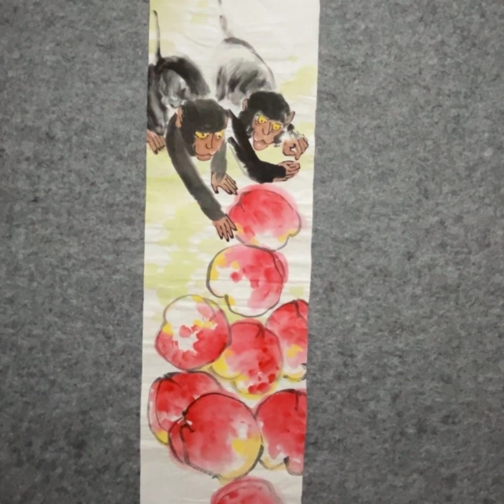 竖款大鱼书画艺术作品