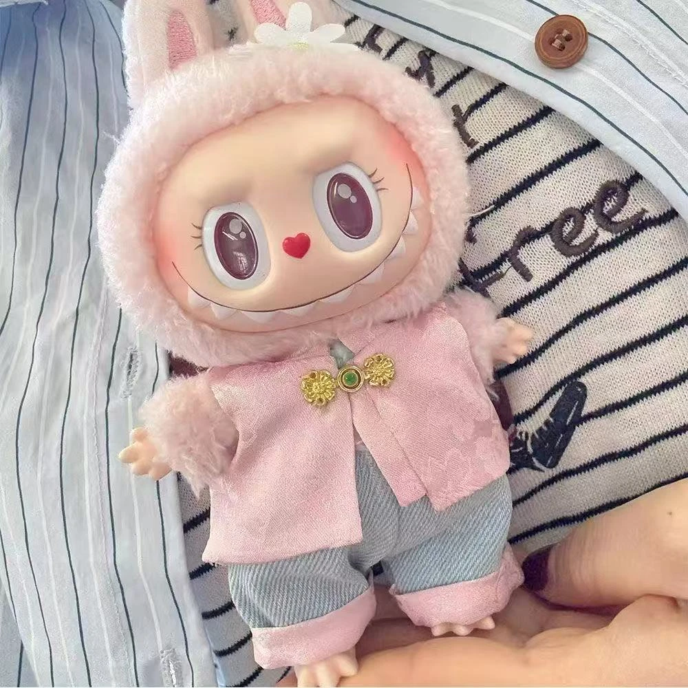 一二三代拉布布玩偶的古风唐装娃衣幸运坐姿17cm坐坐派对15cm忠诚