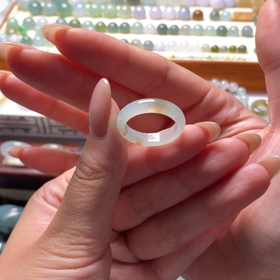 翡翠裸石冰睛洒金14.15圈