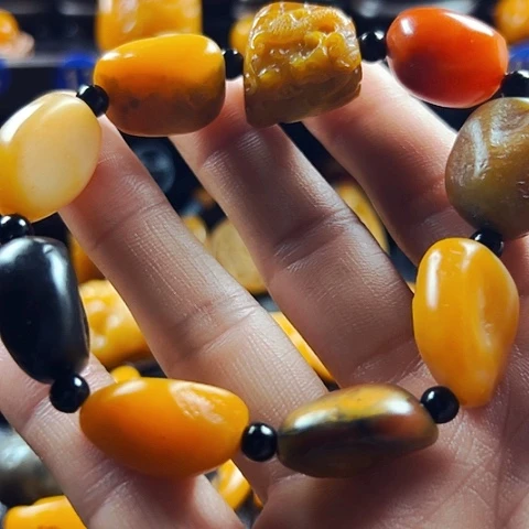 田黄石水*道田黄石原石手串