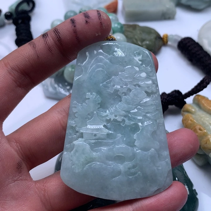 颈饰未镶嵌翡翠保真天然a货翡翠
