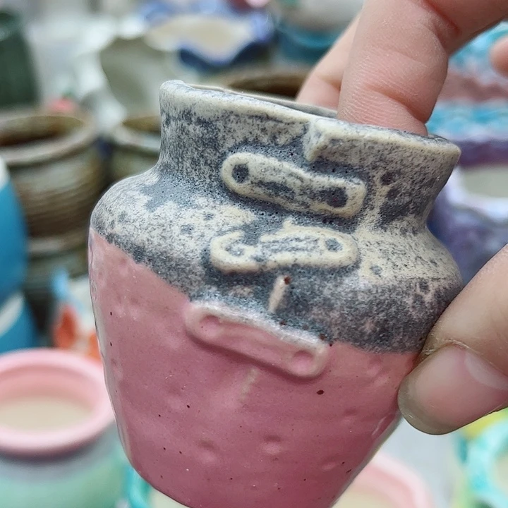 多肉绿植陶瓷花盆9.9包邮，有孔