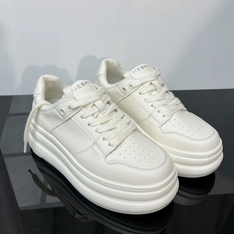 2025春季新款百搭增高厚底小白鞋小个子松糕底板运动休闲鞋板鞋