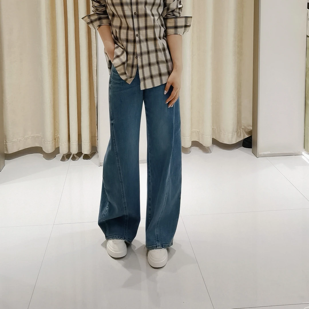 迪家时尚牛仔蓝，极致灰色裤子