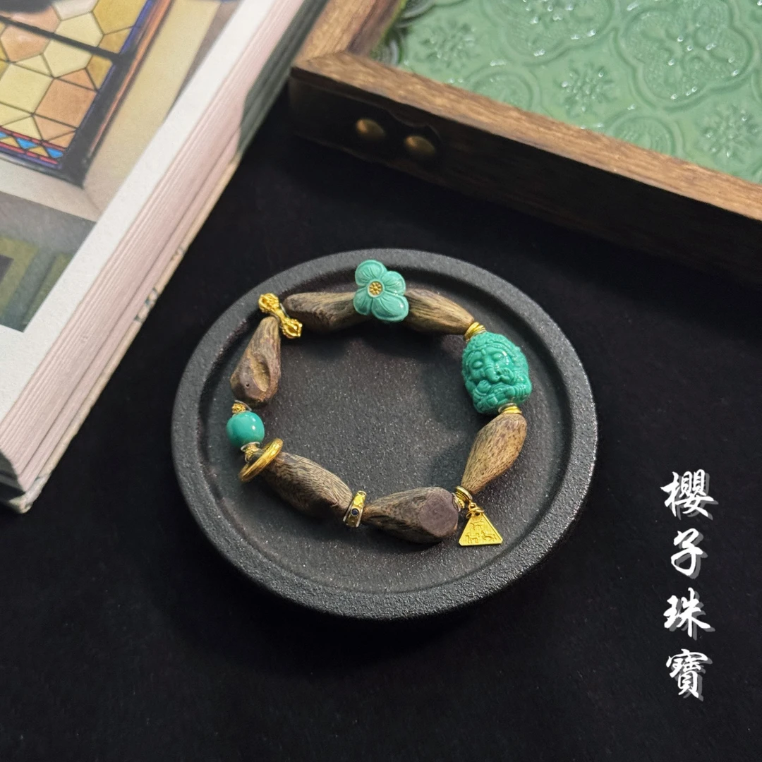 樱子 | 喜木 18K金随形奇楠沉水老料沉香时尚设计手串*YZCS1815
