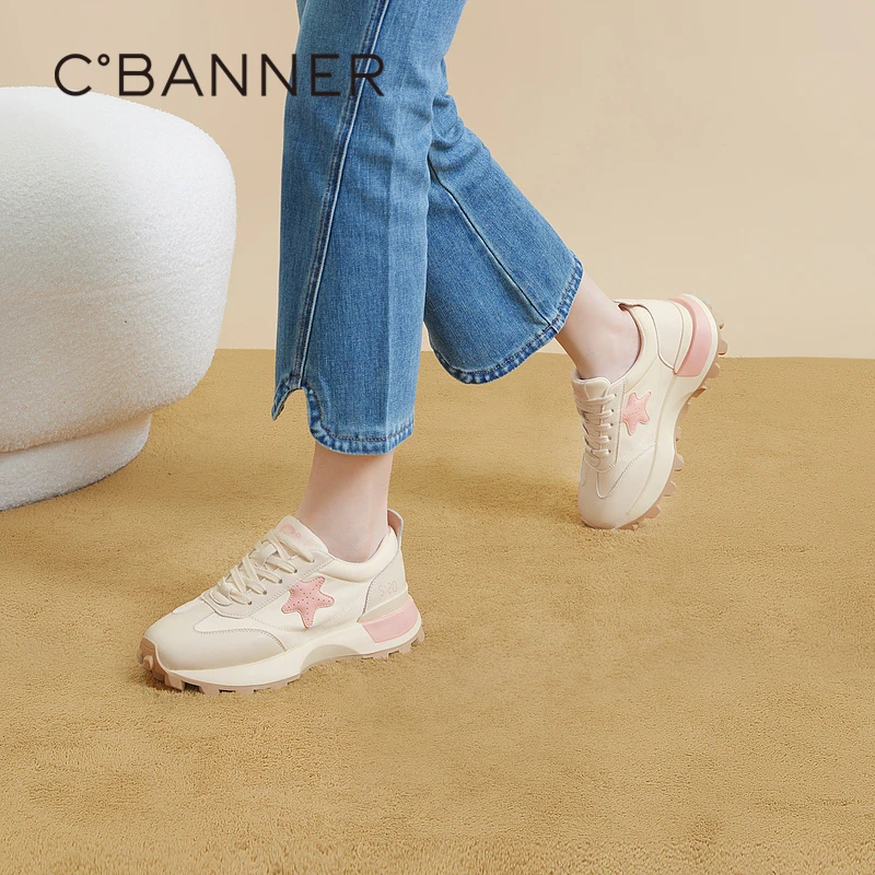C.BANNER/千百度2023夏季新款复古厚底增高阿甘鞋运动鞋A23401836