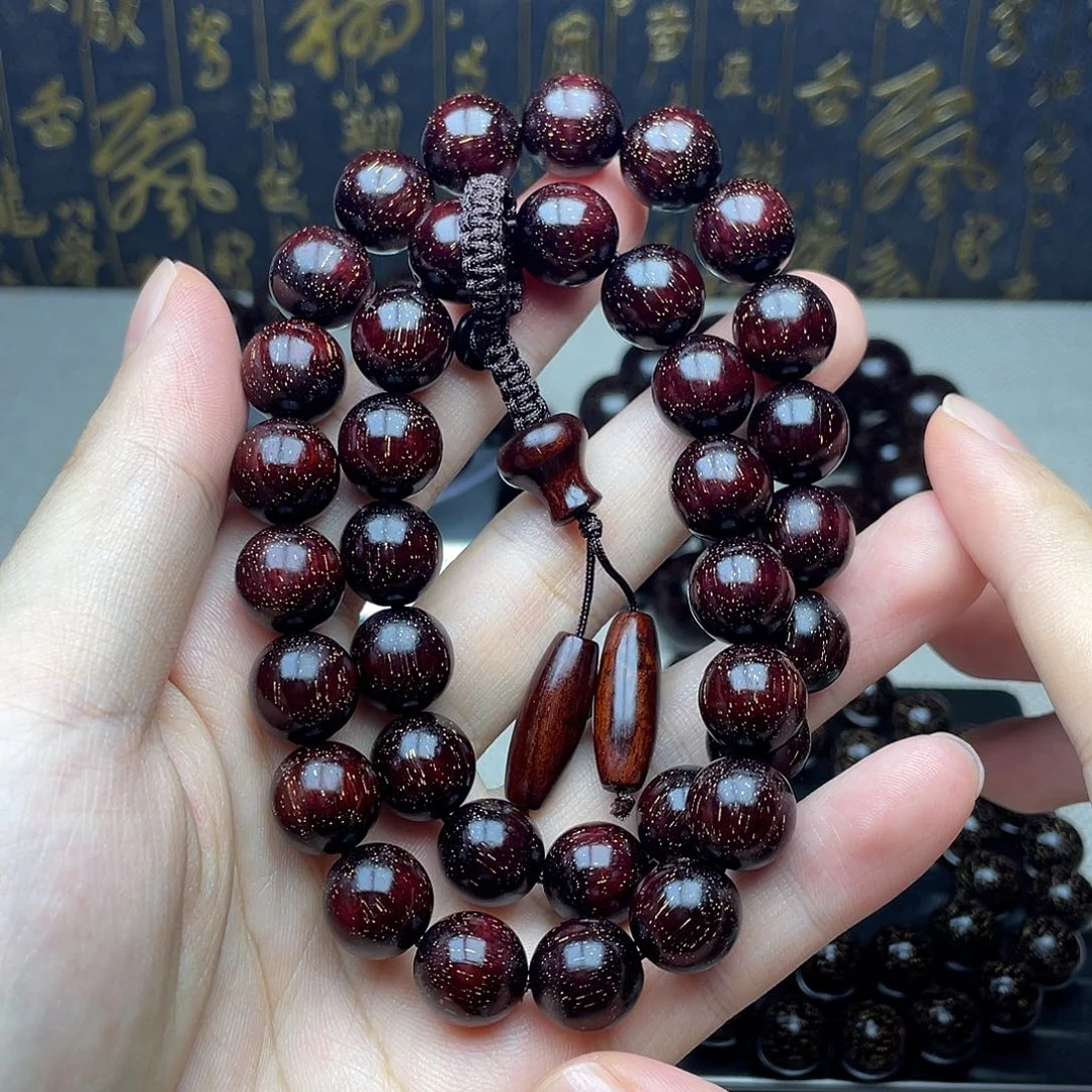 檀香紫檀（小叶紫檀）1.2 36颗 双圈 满金星