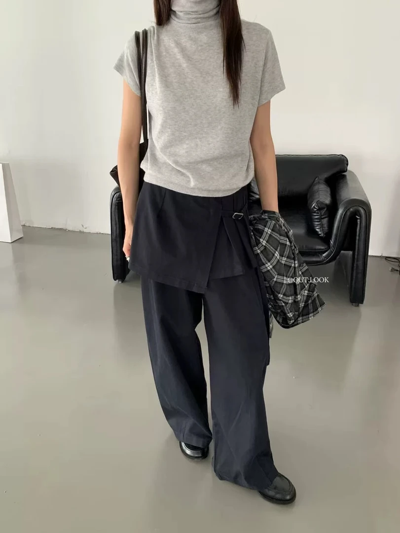 【牛牛】东大门 个性裤帘设计阔腿休闲西裤