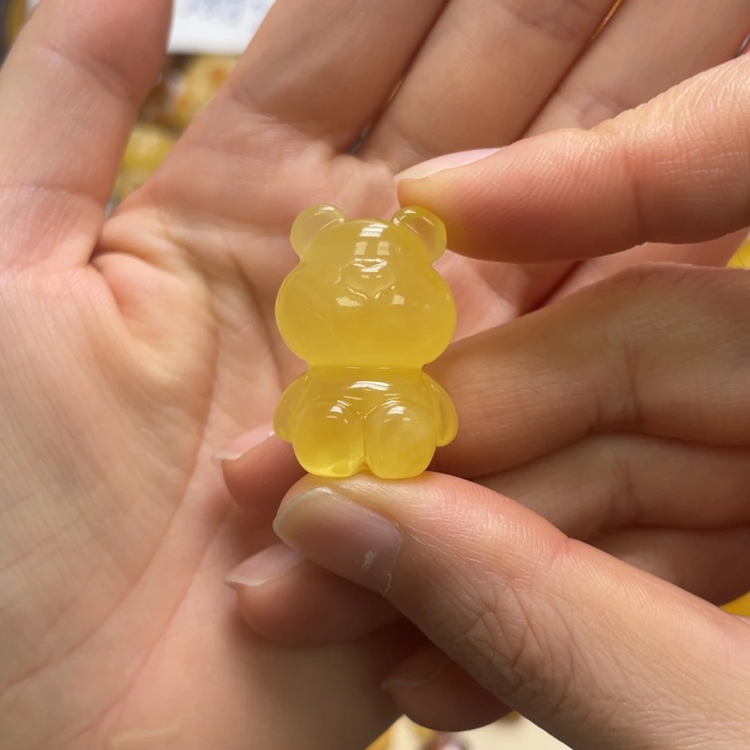 琥珀未镶嵌裸石天然琥珀蜜蜡小熊