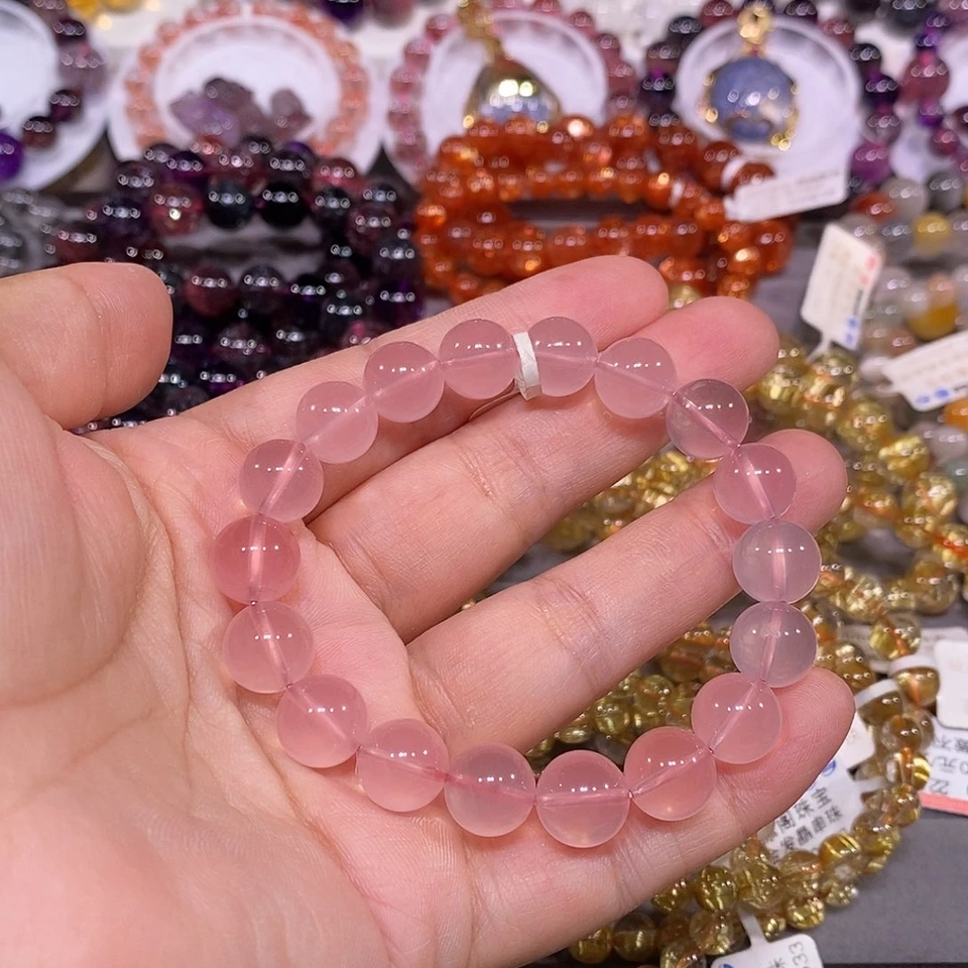 未镶嵌手链水晶粉水晶10