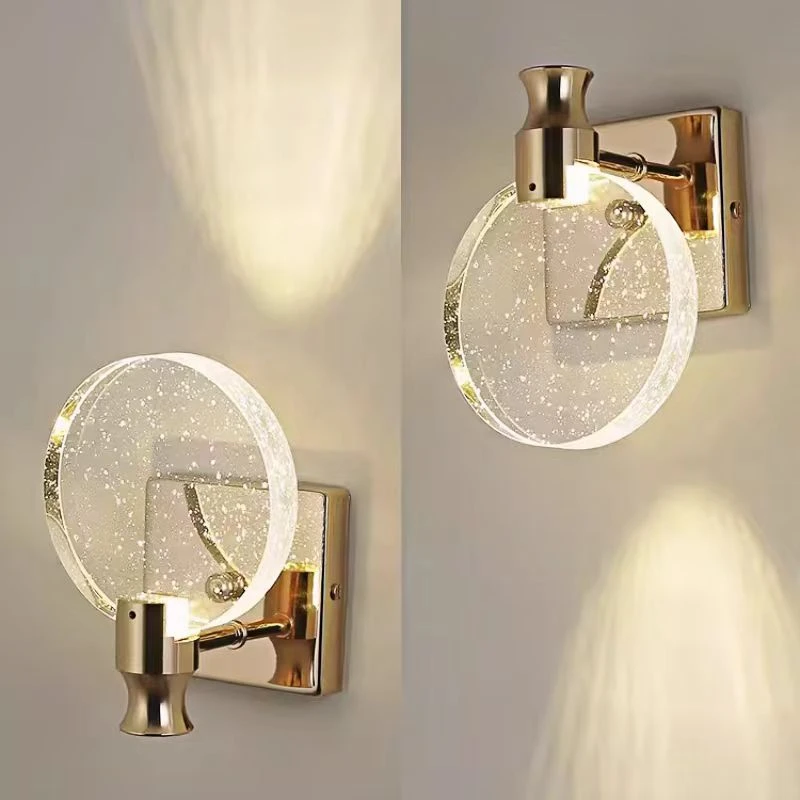 泡泡水晶卧室床头灯简约轻奢客厅电视背景墙灯个性走廊玄关壁灯