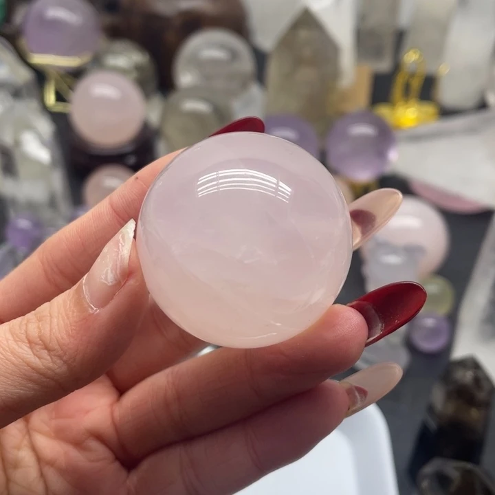 水晶40未镶嵌是****干六芒粉球