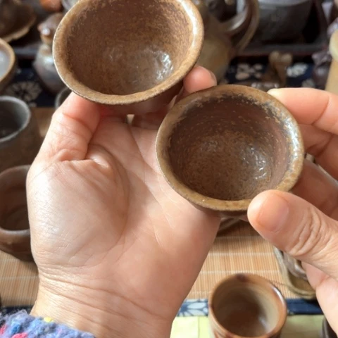 心**莲备前烧杯子一套一个