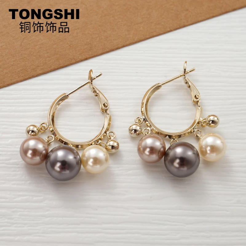 铜合金耳饰 欧美风日韩法式几何图案气质耳环百搭耳饰轻奢耳圈