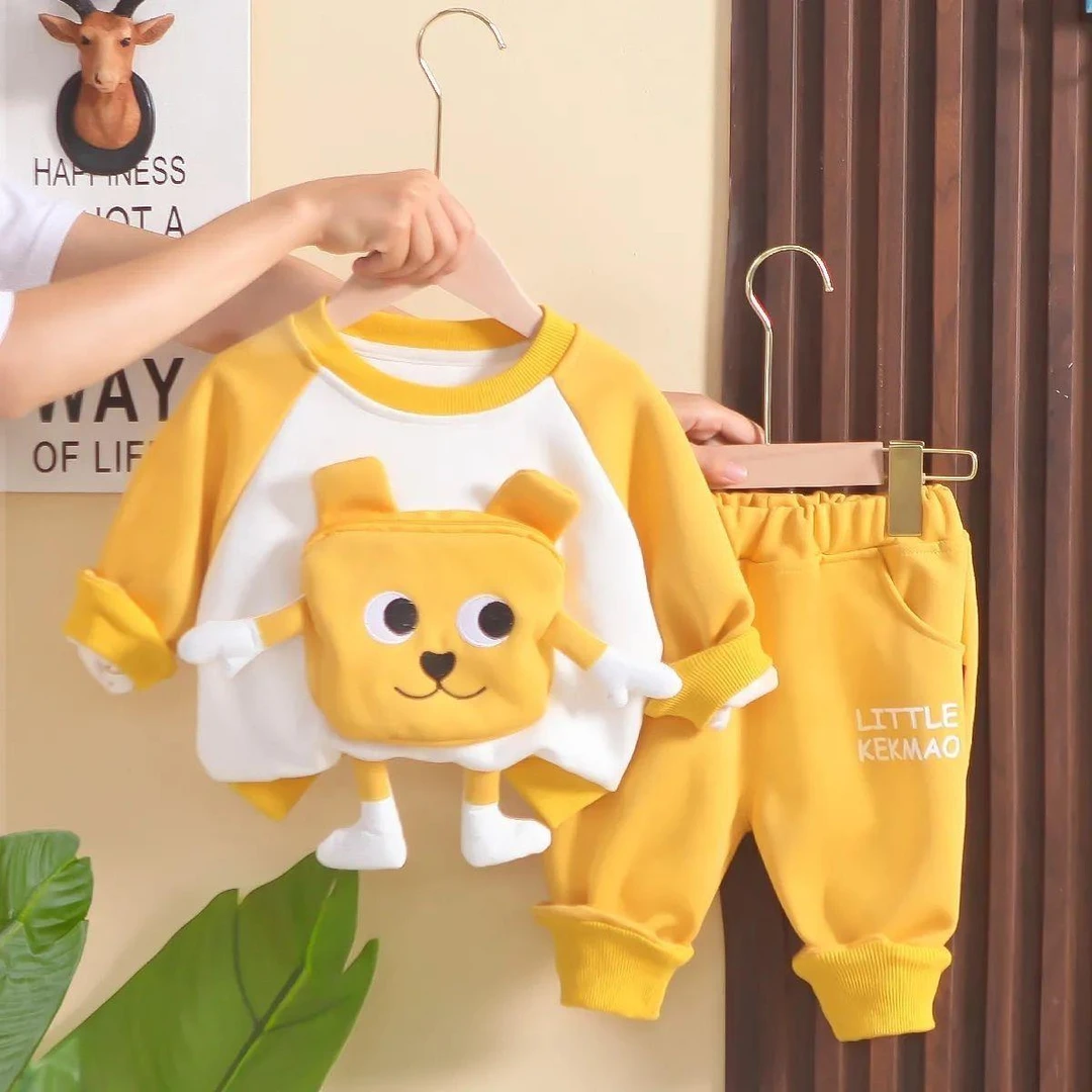 男童套装秋装2025新款春秋季小童可爱套装卡通婴儿洋气卫衣两件套