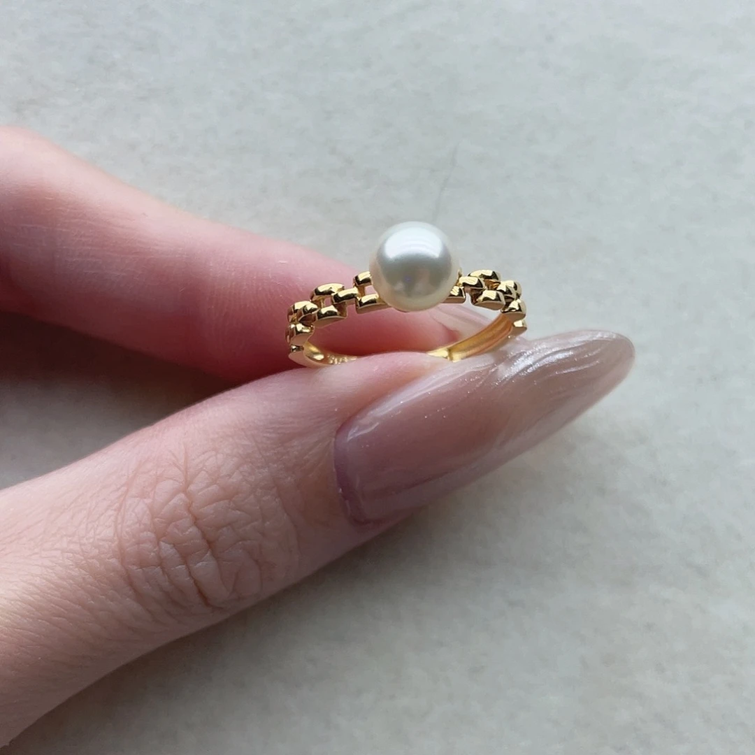 海水珍珠戒指12银S925镶嵌