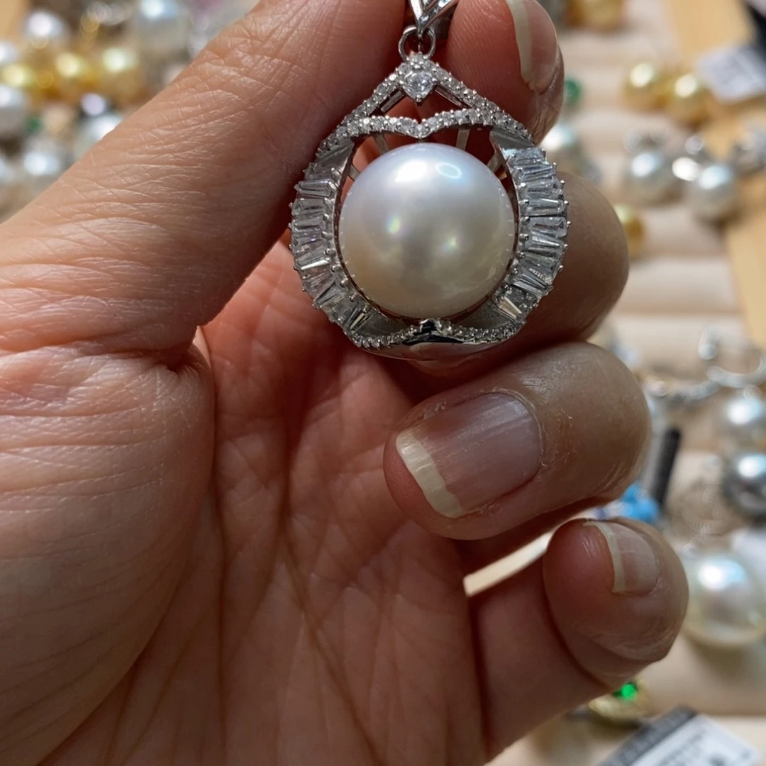 海水珍珠颈饰银S925镶嵌