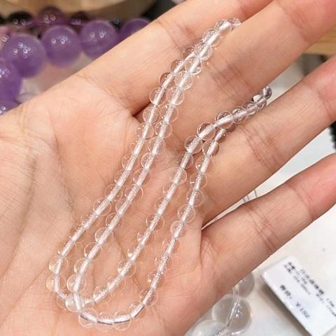 【闪购商品】未镶嵌手链水晶卡5双圈白水晶手串