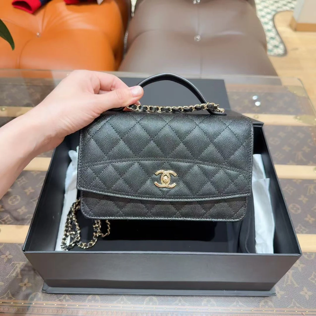 99新 Chanel/香奈儿 woc黑金  荔枝纹