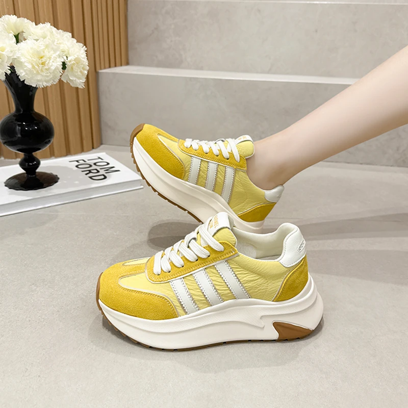 厚底阿甘鞋女内增高显脚长小码新款秋季休闲运动鞋时尚显高德训鞋