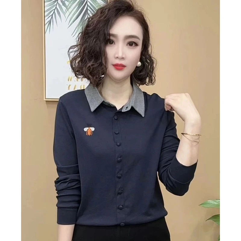 2025新品时尚气质百搭减龄显瘦洋气ol长袖打底衫女上衣#565
