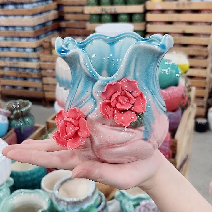 有孔.凑单10元陶瓷花盆发货！