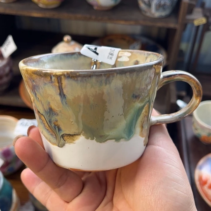 全手工柴烧志野马克杯689小暇