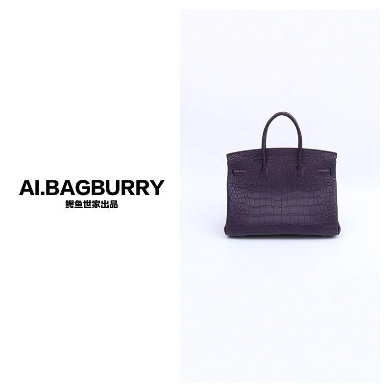 AI.BAGBURRY2024秋冬上新全真皮手拎女士百搭小众鳄鱼皮女包
