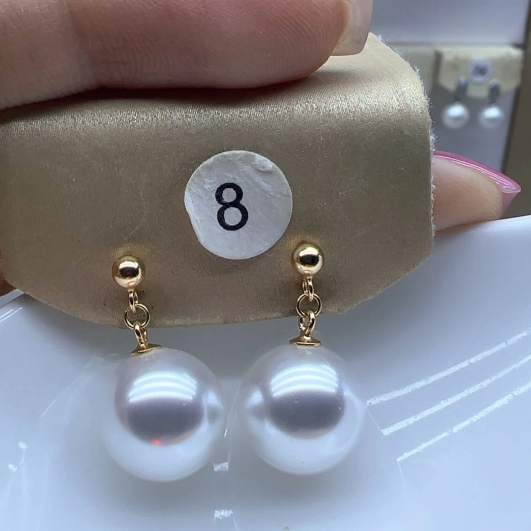 银S925镶嵌淡水珍珠耳饰