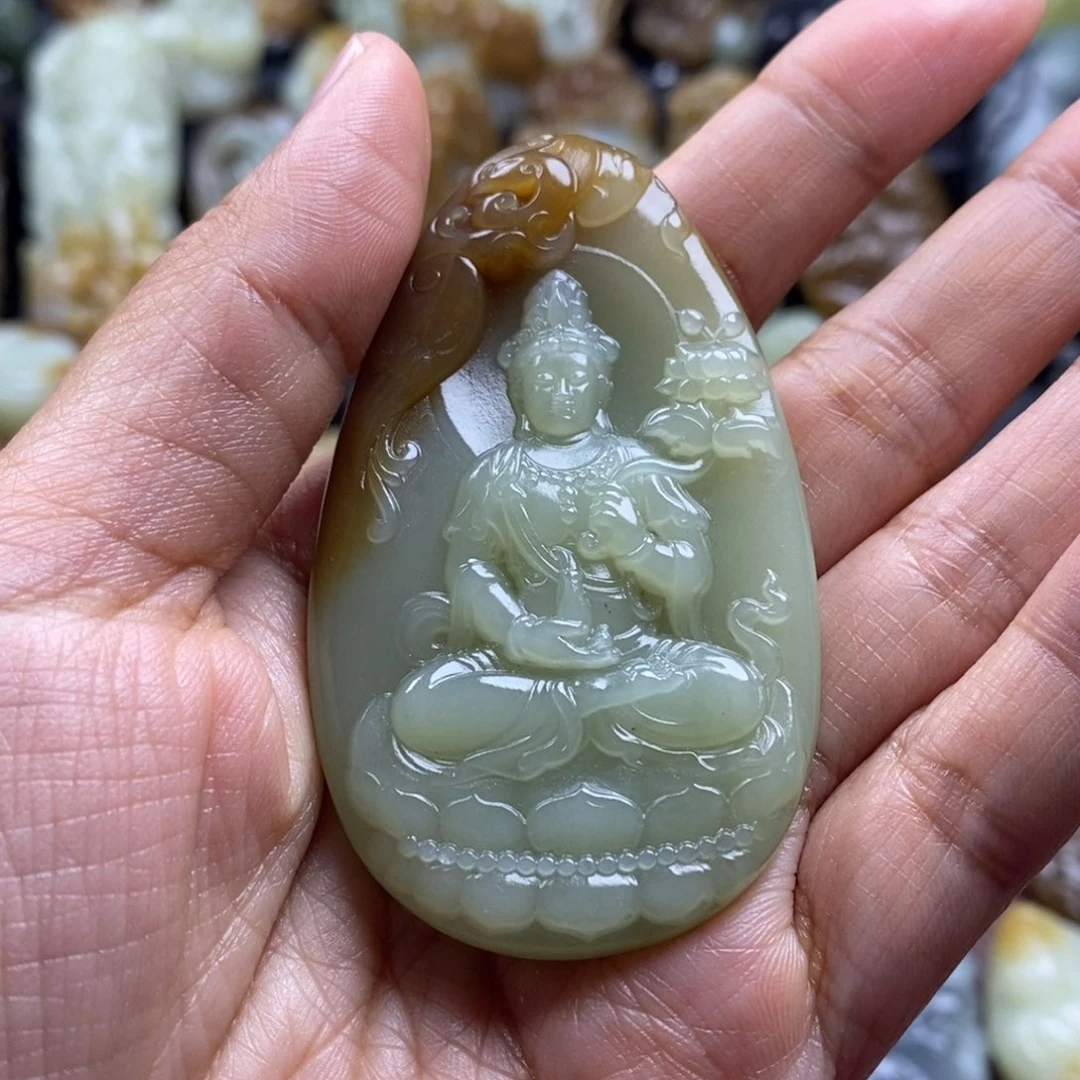 吊坠(不含链)未镶嵌和田玉（糖玉）风**起