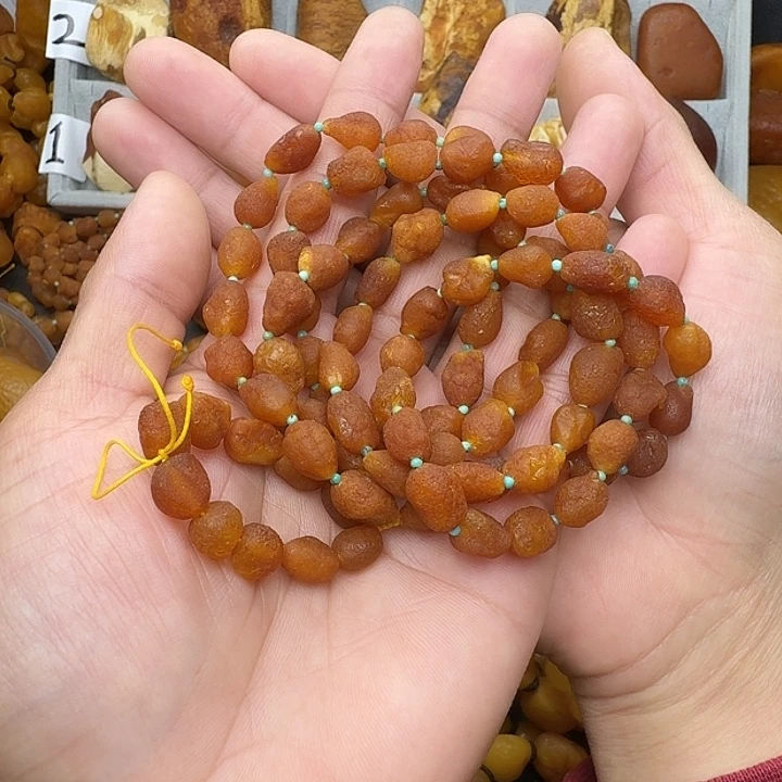 蜜蜡未镶嵌裸石天然蜜蜡项链