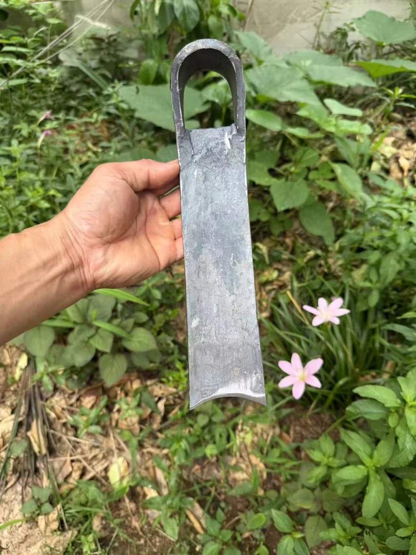 钢板冬笋锻打锄头纯钢家用挖笋锄头农用工具D字头开荒翻土条锄