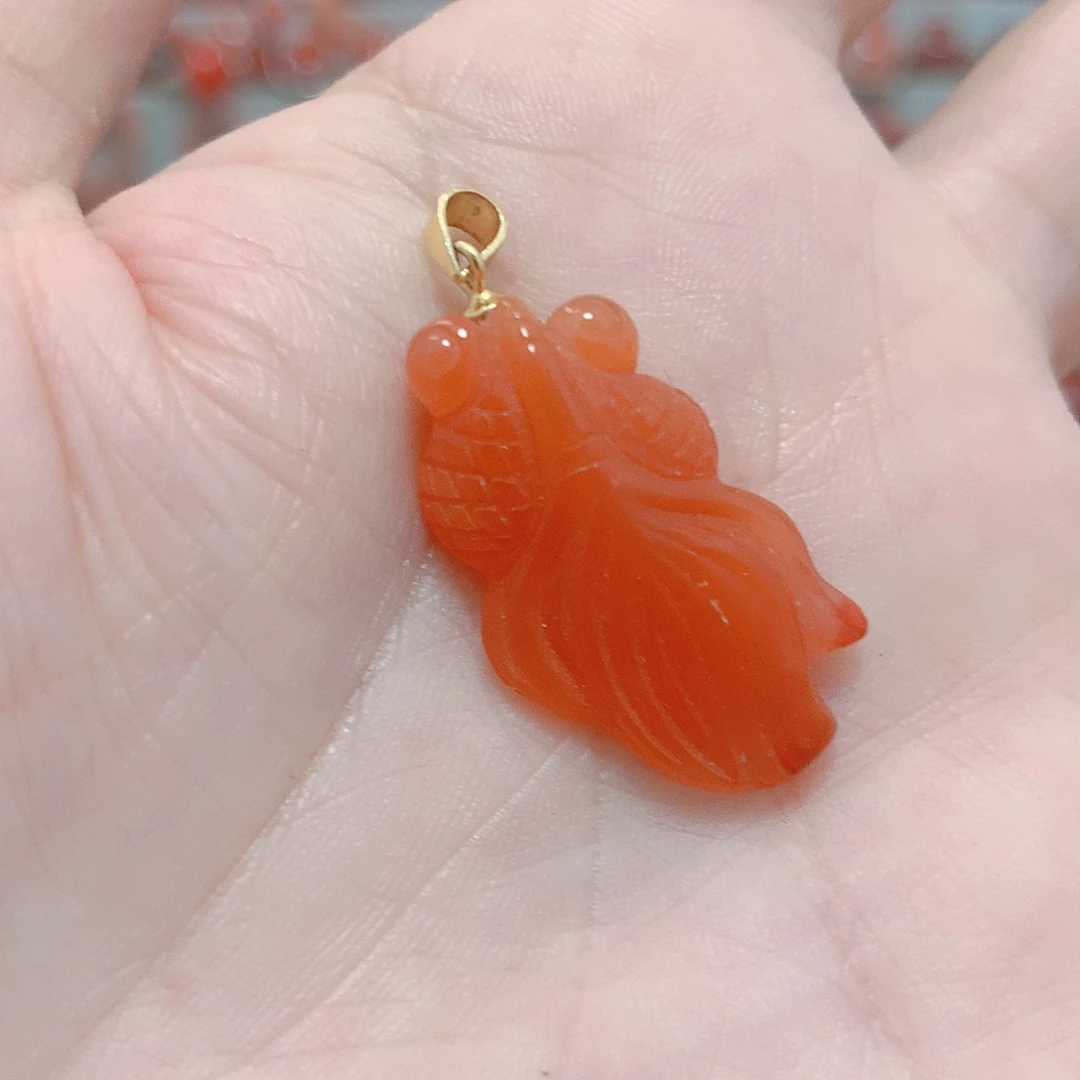 南红玛瑙银S925镶嵌吊坠(不含链)