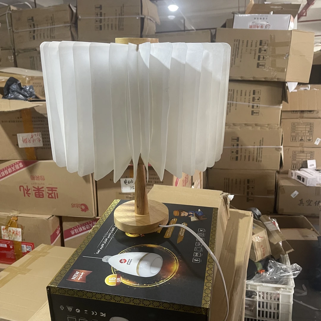 （微瑕/配转接头）蓝牙台灯百褶灯实木库存尾货（六楼）2948