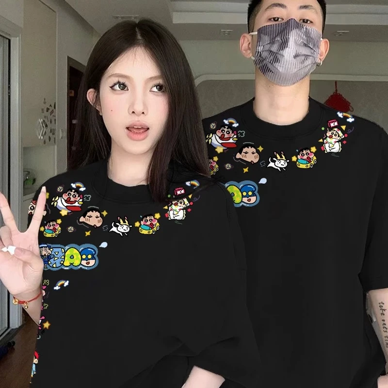 百搭大码不一样情侣装T恤夏装2025新款纯棉爆款创意百搭女装T恤