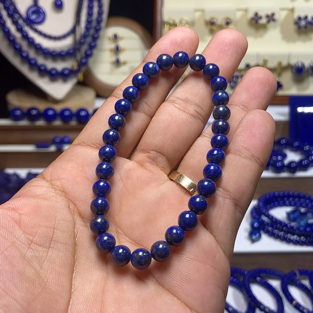 青金石未镶嵌精品 天然 手串6.8+