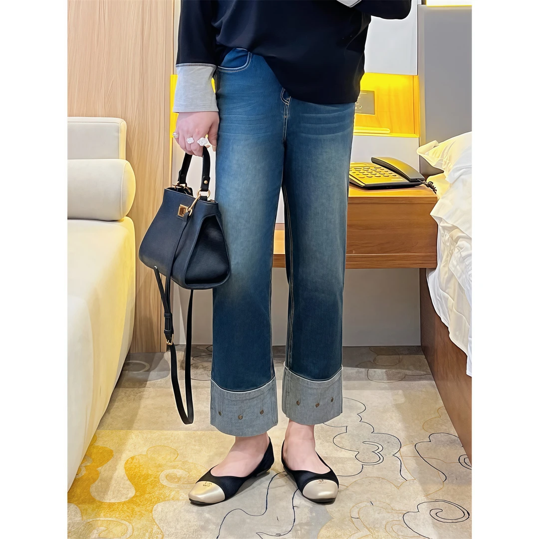 断码捡漏~春日来信 / 氛围感九分高腰直筒牛仔裤12261花契200斤