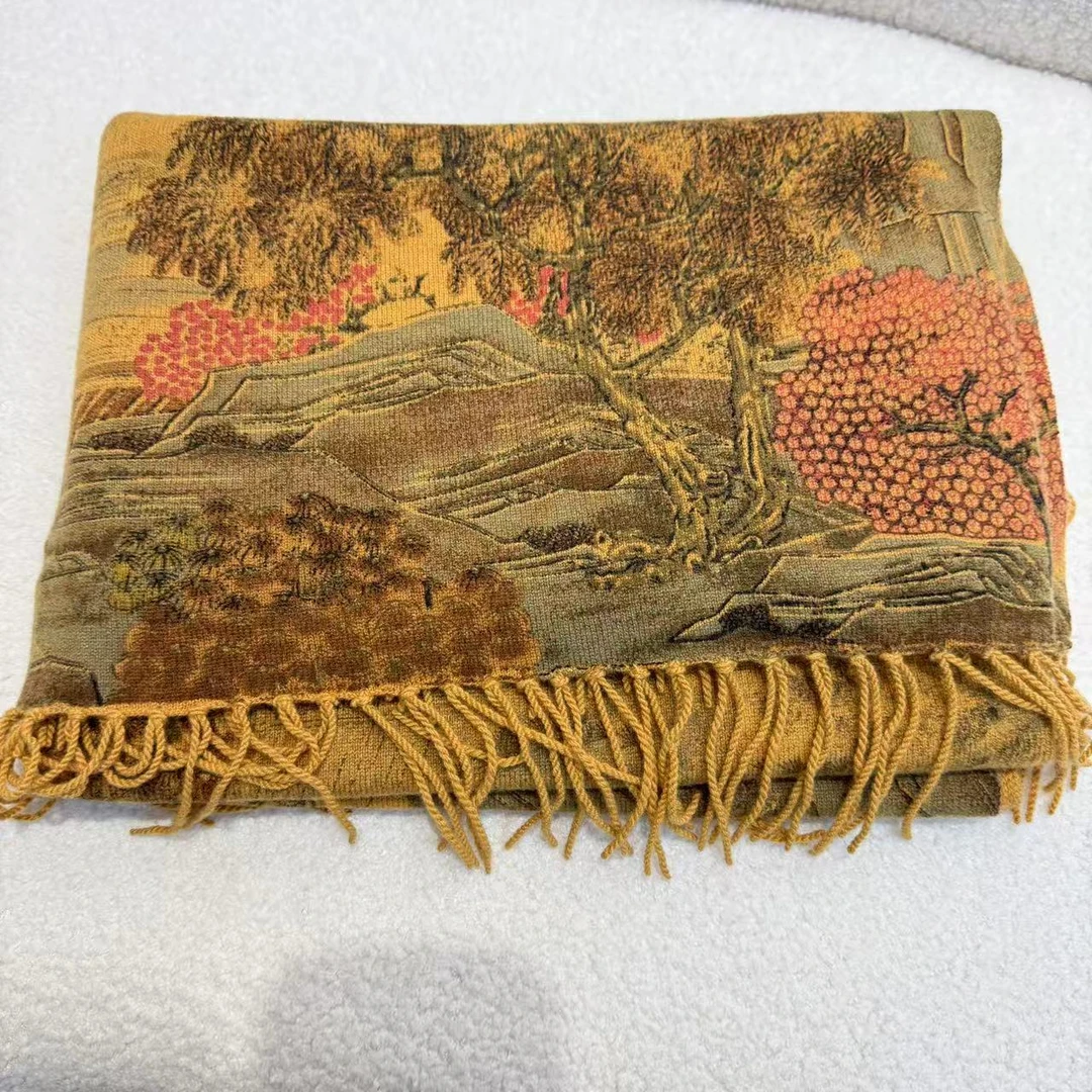 【老粉福利】山羊绒印花女披肩81363PE