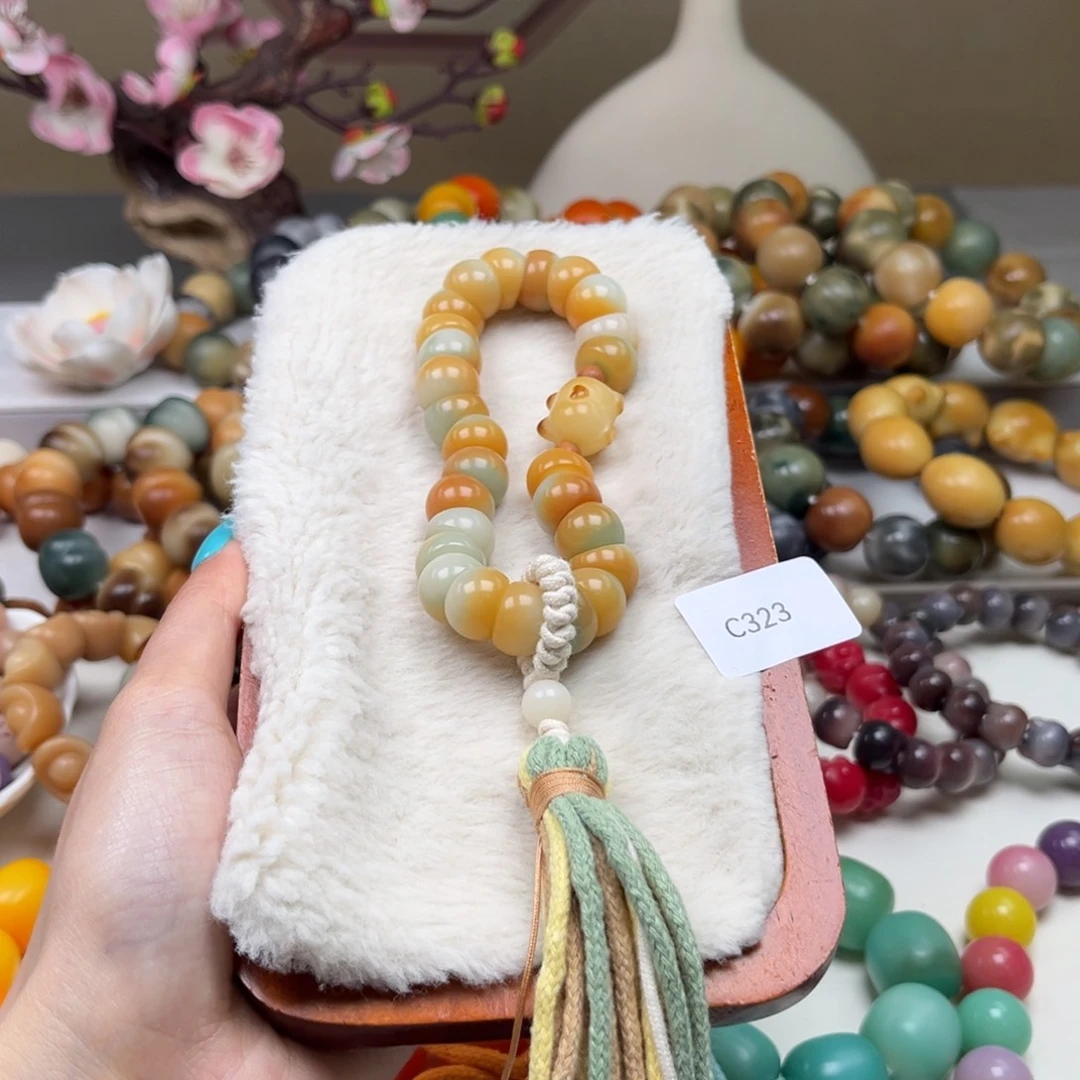 菩提根/象牙果手串通货c323蒜瓣手持随机一串13m