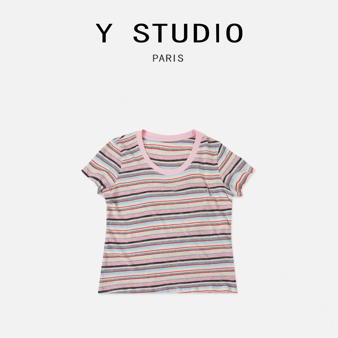 【大妮专属】（诗行千秋）2025气质百搭休闲简约设计条纹短袖T恤