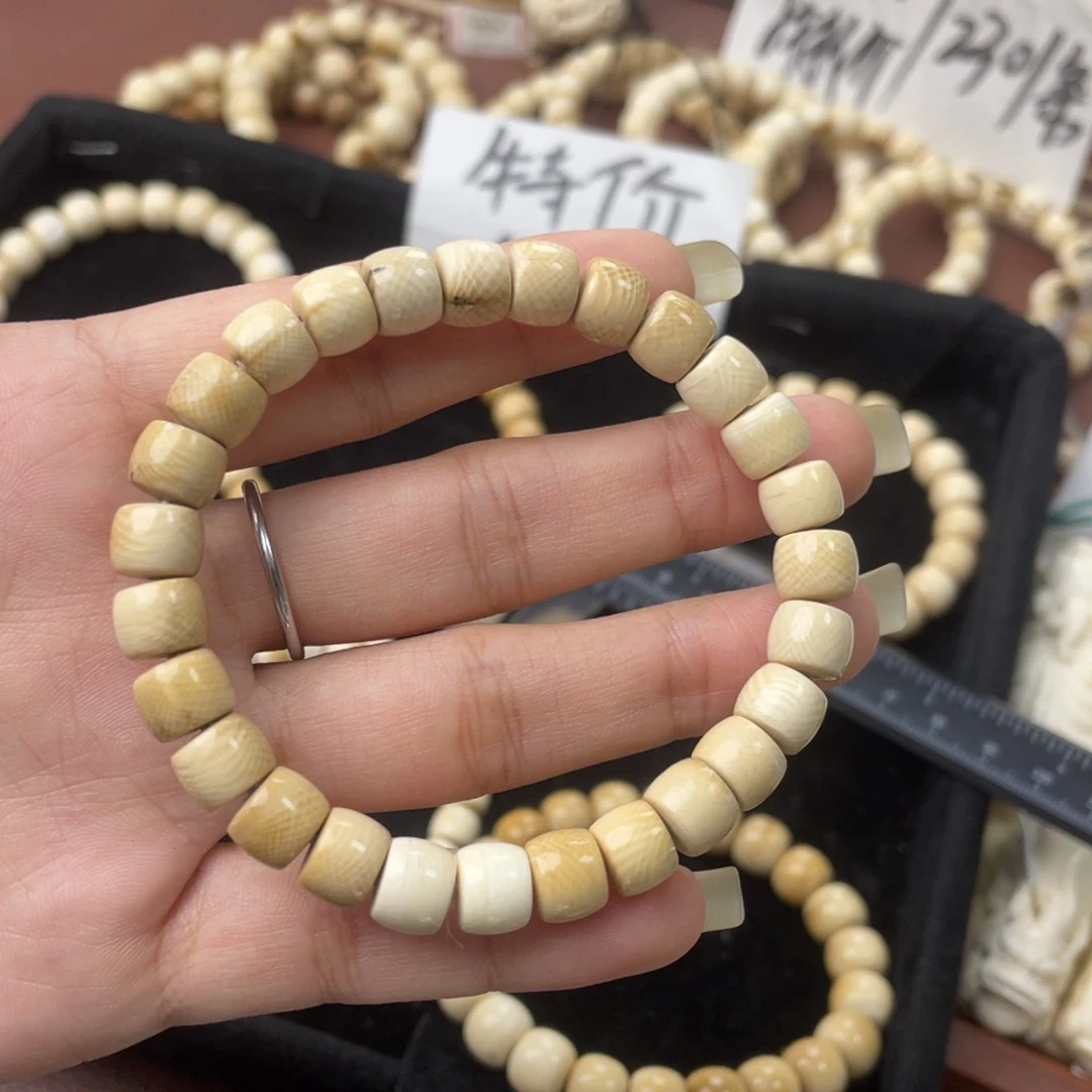 猛犸象牙手串/手链/手镯直切8*6特价手串
