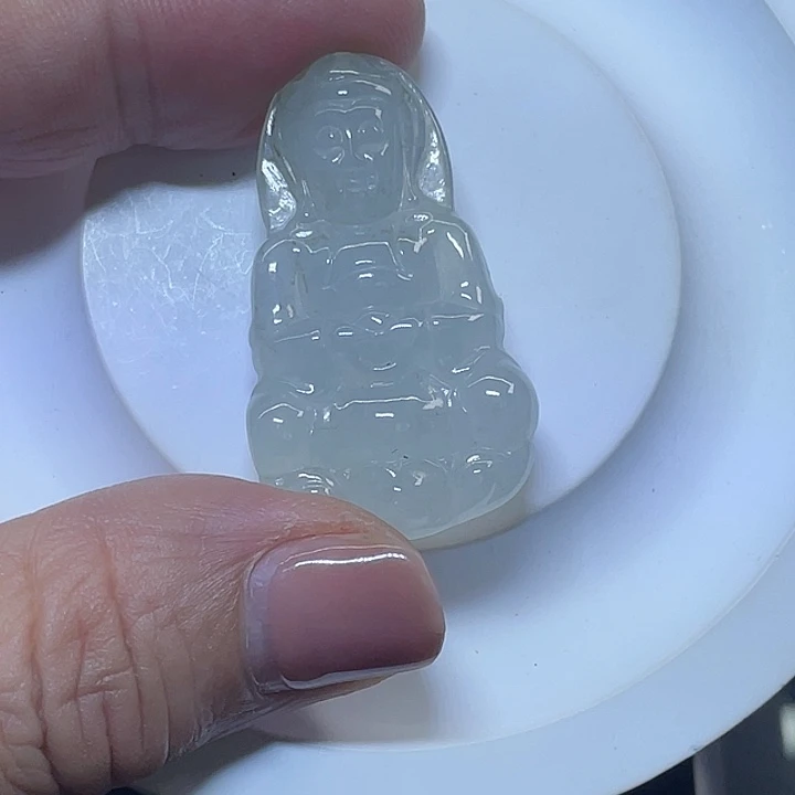翡翠未镶嵌颈饰观音吊坠