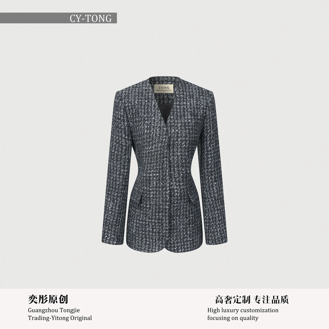 【彤姐原创】冬季显瘦时尚轻奢气质休闲小众独立西装外套W24B259