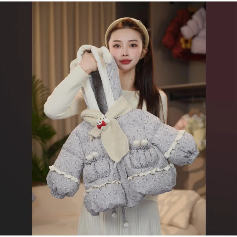 【ZH设计师款】白鸭绒女童宝宝羽绒服冬季加厚碎花小蜜蜂百搭连帽